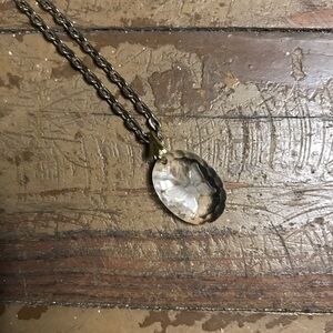 Glass Etched Butterfly Anklet w Silver tone Chain 9 inches